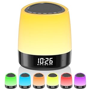 White Noise Sound Machine with 34 Sleep Sounds 8 Colors Night Light, Battery Powered Integrated Alarm Clock Bluetooth Function Sleep Timer, White Noise Machine for Sleeping Adults Baby Black