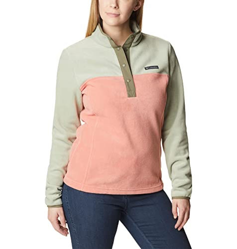 Image of Columbia Womens Benton Springs Half Snap II Pull Over Fleece Jacket, Dark Stone /Canoe /Vintage Blue, 3X