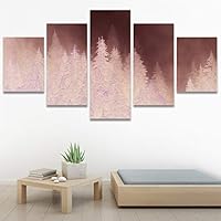 SIGNWIN 5 Panel Canvas Wall Art Modern Art Dramatic Forest Multicolor Photography Romantics Scenic for Home Decorations Ready to Hang - 60