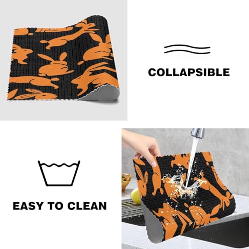 Sets de table antidérapants orange lapin anti tache chaleur - 5