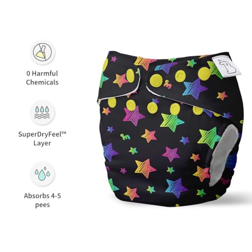 Image of Superbottoms Cloth Diapers For Babies - Starter Cloth Diaper Pack With 1 Freesize Uno|Diapers For Babies From 3M To 3Y With 3 Reusable Diaper Liners,1 Insert And 1 Booster Pad,1 Count