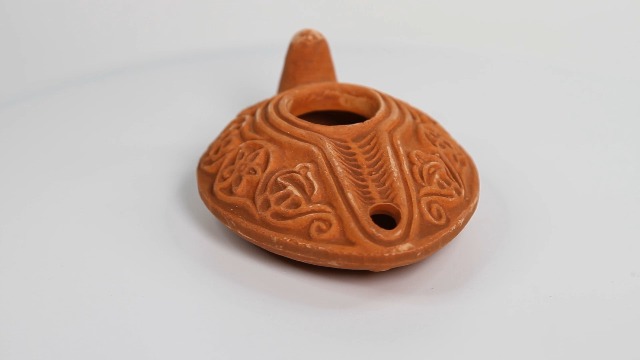 Handmade Herodian Oil Lamp - Ancient Biblical Clay Lamp For Olive Oil, Ritual, Decor, Or Teaching