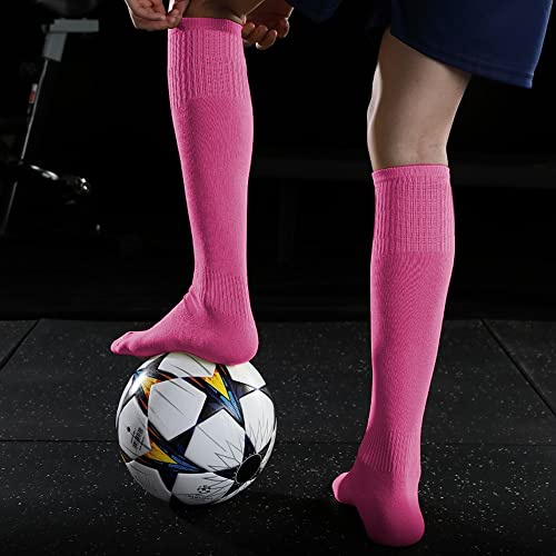 Grapmktg 3 Pack Softball Soccer Baseball Socks For Youth Men And Women Football Knee High Socks For Kids Adult Tube Socks For Boys Girls Pink Large #TOP1