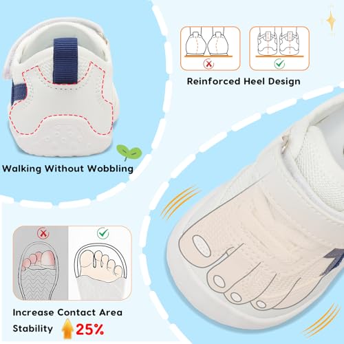 Image of Scurtain Baby Shoes Boy Girl First Walking Shoe Infant Crib Breathable Sneakers Lightweight Barefoot Shoes for Babies