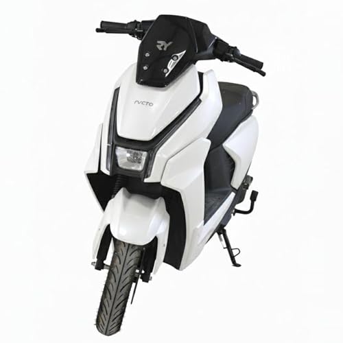 Image of Ryoto Electric Scooter with 60V 45Ah Battery, 50 Km /h Speed, Hub Motor, Fast Charging, Digital Display, Disc Brakes, Tubeless Tyres, Eco-Friendly EV Scooter (White)