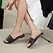 Women's Fashion Sandals Dressy Summer Comfortable Slip-On Flat Sandals 39 Black