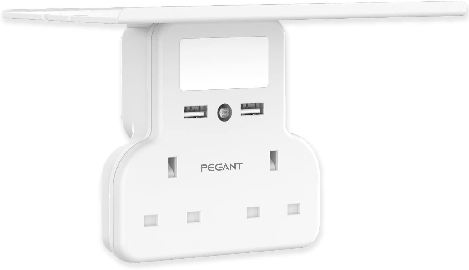 – PEGANT Multi Plug Extension Power Adapter With 2 USB, Night Light and Shelf, 2-Way Wall Charger Electrical Extender Outlet Adaptor, Socket Charging Station for Home, Office, Kitchen