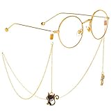 Sopaila Metal Animal Owl giraffe Cat Pendant Reading Glass Strap Sunglass Necklace Chain Cords,gold309