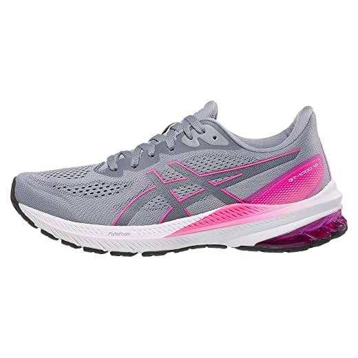 ASICS Women's GT-1000 12 Running Shoes, 10, Sheet Rock/HOT Pink