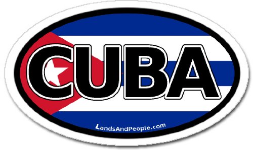 Cuba and Cuban Flag Car Bumper Sticker Decal Oval