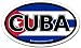 Cuba and Cuban Flag Car Bumper Sticker Decal Oval