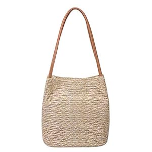 Aphoraeny Straw Beach Bag Buckets Totes Handbag Shoulder Tote Bag Straw Purse Summer Purse Women Summer Handbag