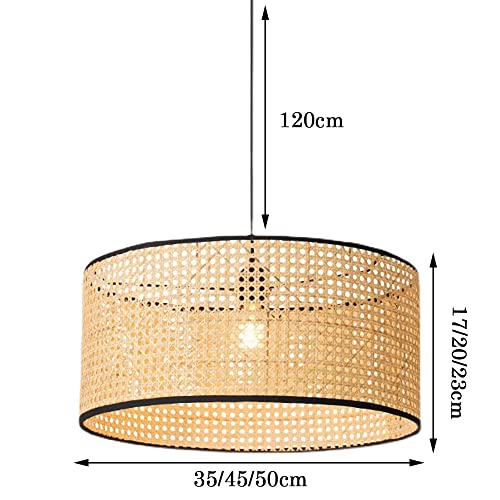 Lámpara colgante de mimbre industrial con pantalla tejida a mano 8