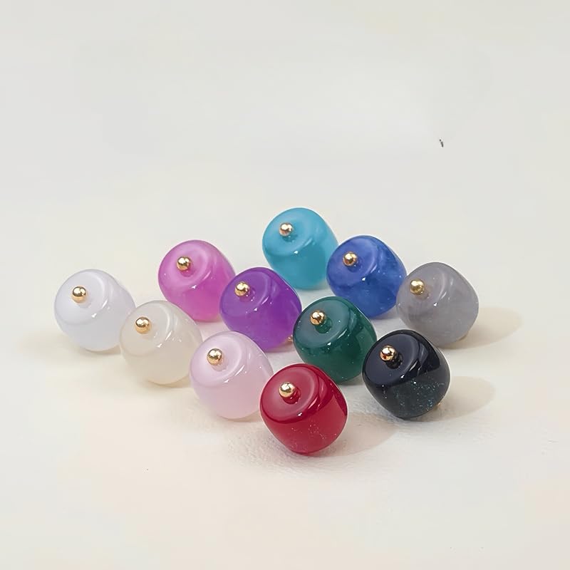 Guziki perłowe Guziki perłowe, 20 szt., 11 mm, fioletowe, małe, okrągłe kulki, do wyrobu tkanin, z żywicy, trzonkiem(19# Black)