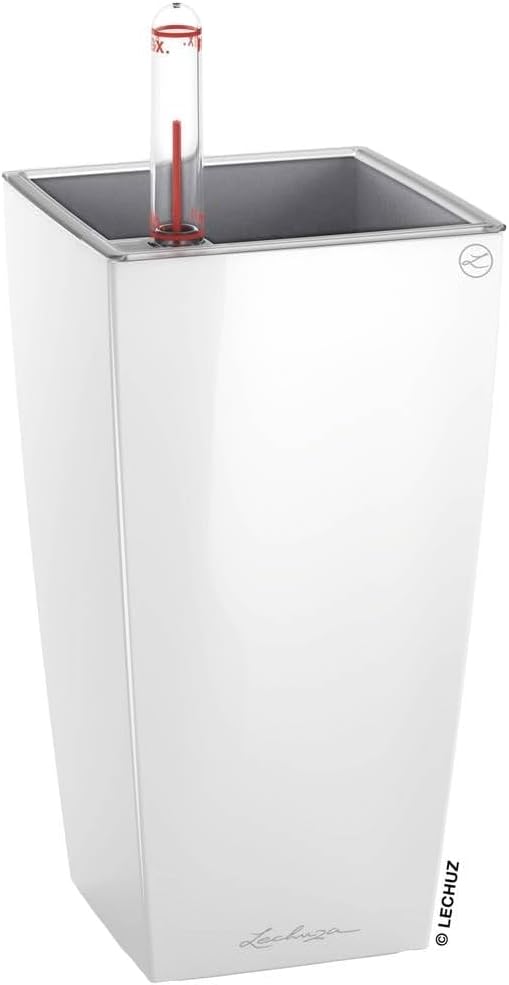 Cubi Premium 9 Planter with Water Level Indicator, Mini, White High-Gloss
