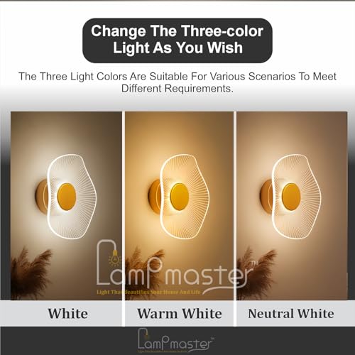 Image of Lamp master Luxury Crystal Wave Wall & Ceiling Lamp | 3-in-1 Color Changing Light | Antique Gold Finish | Modern Decorative Light for Living Room, Bedroom, Bedside, Hall, Restaurants, Home & Office