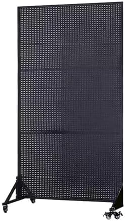 Floorstanding Pegboard Display Stand with Pulley System - Versatile Organizer for Tools, Crafts & Accessories - Extra Hooks Included for Garage, Workshop & Home Storage Solutions