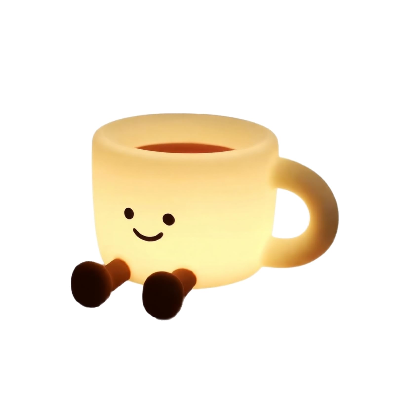 Cartoon Coffee Cup Silicone Night Light, Tap Control Fun Lamp