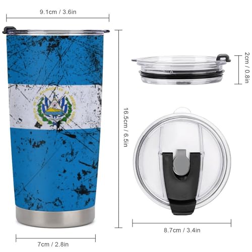 Portavasos para auto Grunge Texture Bandera El Salvador 4PCS miniatura 2