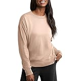 Hanes Originals French Terry Sweatshirt, Lightweight Crewneck Pullover Sweatshirt for Women