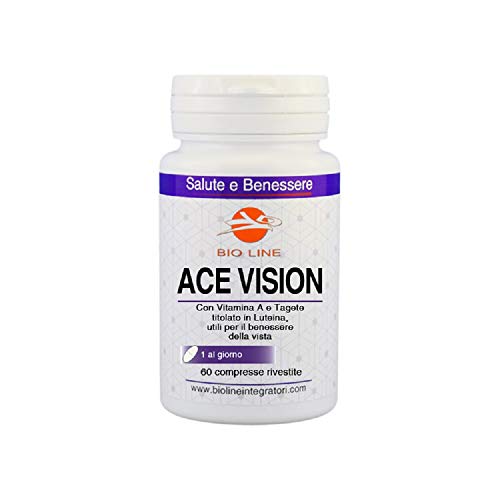 ACE Vision - Integratore alimentare di vitamine A, C ed E con Luteina, Astaxantina e Selenio UTILE PER IL BENESSERE DELLA VISTA, 60 compresse rivestite