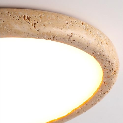 Plafonnier de style japonais en travertin jaune véritable 48cm - 5