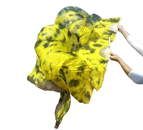 YZWHKJ Abanico Seda Danza del Vientre Velo Abanico para Danza del Vientre Teñido Lazo Degradado,150/180cm/210 Ventiladores Largos para Práctica Bailarina,Puesta Escena(12,180cm(71 Inch))