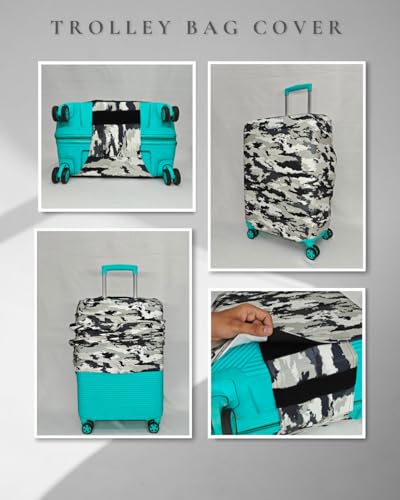 Image of Army Printed Luggage Cover for Traveling Bag & Suitcase - Stretchable & Scratchproof Trolley Protector with Velcro Lock & Lightweight Washable Material(Suitcase Not Included, Only Cover in Product)