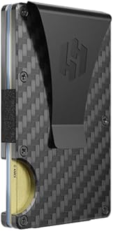 Hayvenhurst Wallet For Men - Reinvented Design Men's Wallet - Slim, Minimalistic & Seamless Card Case, Blocks RFID Scanners, Holds 12 Cards, Carbon Fiber, Money Clip