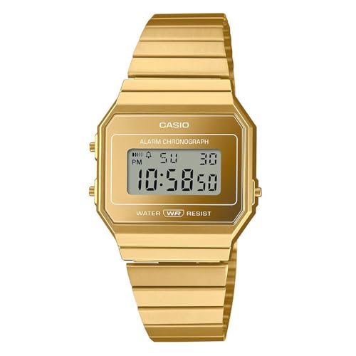 Casio Cronografo Vintage Con Sveglia Digitale Serie A700 - Oro A700Wevg-9Aef