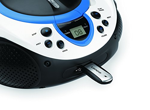 Lenco Kinder Radio CD-Player SCD-38 tragbares UKW-Radio mit CD/MP3-Player und USB in blau - Image 4
