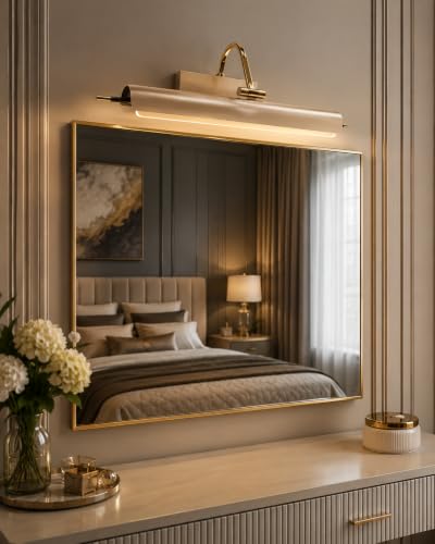 Image of FILLISKA Modern LED Picture /Dressing /Vanity /Bathroom /Mirror Light with 3 Step Light Mode & Adjustable Head (White,Warm White and Neutral White) (Champagne Gold 20Watt-9656)
