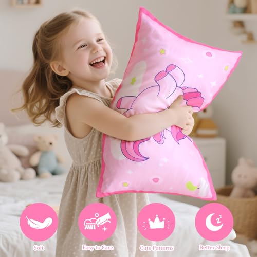 Image of UOMNY Toddler Pillowcases, 13X18 12x16 14x19 Unicorns Baby Pillow Case 2 Pack Small Pillow Covers for Travel Pillow