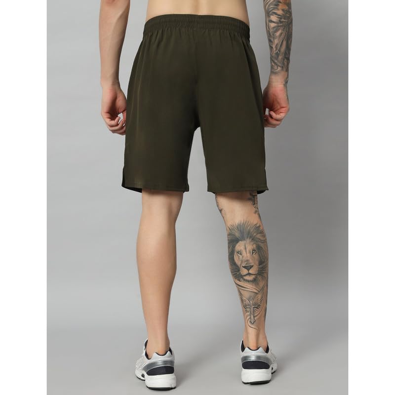 Image of ATICX Polyester Shorts for Men - Quick Dry Lightweight with Zipper Pockets - Gym, Running, Jogging, Training Half Pants for Basketball, Swimming, Badminton, Cycling, Football, Outdoor & Home Wear