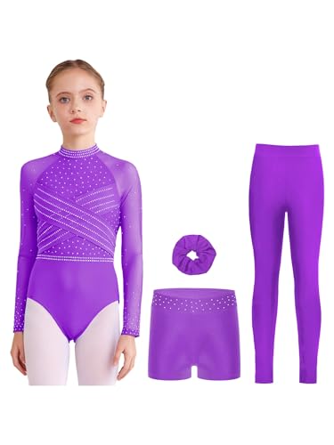 Justaucorps de gymnastique enfant fille legging short tenue de sport gym