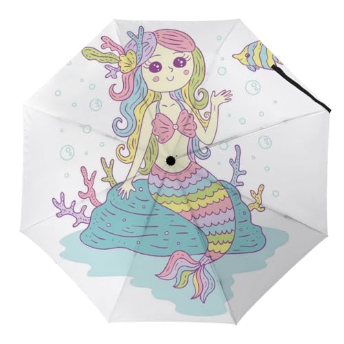 Parapluie pliant Cheval Blanc automatique et compact de qualité supérieure