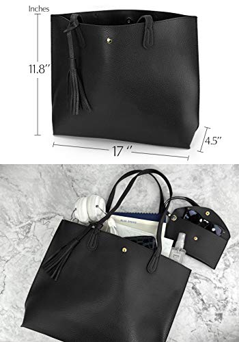 Image of Minimalist Clean Cut Pebbled Faux Leather Tote Womens Shoulder Handbag