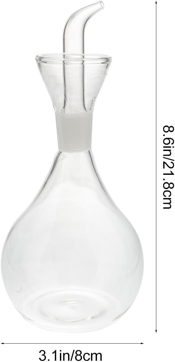 SHOWERORO Glass Sauce Bottle Oil Dispenser Bottle for Olive Oil Vinegar and Seasoning Storage Household Condiment Pot with Stopper for Kitchen Cooking 8.46 X 3.14 X 3.14 in image 2