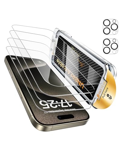 Verre Trempé iPhone 15 Pro Max UNBREAKcable Transparence Ultra HD et Anti-Bulles Rapide