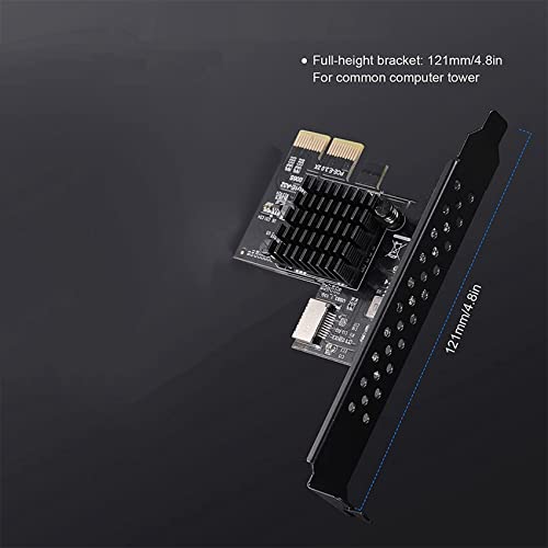 Tarjeta de expansión tipo E PCIe a USB 3.1 Gen2 frontal de 10 Gbps para panel interno de PC 7