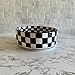 MIRATILE Handmade Countertop Ceramic Wash basin, Checkered Sink Bowl, Hand Painted Above Counter Vessel Sink, Farmhouse Bathroom Ceramic Basin with two gifts (14