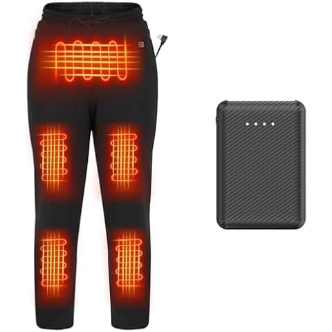 FERNIDA Thick Heated Pants and 10000mAh Battery Pack 5V USB Electric Heated Trousers, Medium Cover
