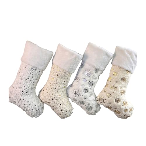 Chaussettes de Noël festives (lot de 4) et accessoires suspendus de porte pour maison