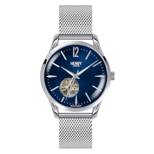 Henry London Heritage Signature HL39-AS-0457-SS Casual Watch, Silver, Blue