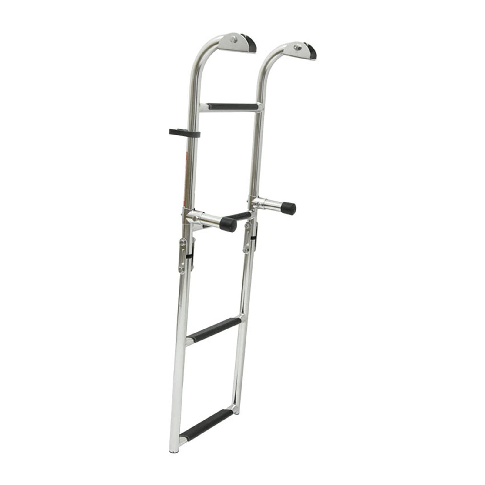 Échelle pliante télescopique 4 marches en inox avec revêtements antidérapants