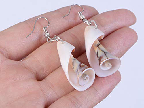 Alilang Dangling Chunky Sculptural Spiral Sea Shell Ocean Jewelry Earrings #TOP1