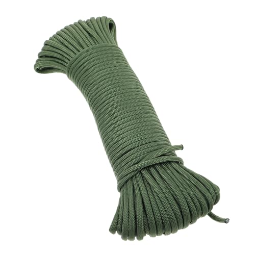 UKCOCO Cuerda Trenzada de Paracord Multiusos para Camping y Senderismo 31 Metros Color Verde Militar Cuerda Resistente de Secado Rápido para Tiendas de Campaña y Actividades al Aire