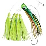 OCEAN CAT Saltwater Trolling Lures Swimbait Teaser for Saltwater Fishing Rigged with Hook 6/0 for Wahoo Tuna Mahi Dolphin Marlin and More