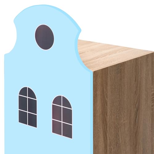 Image of Alex Daisy Holland Storage Cabinet Wardrobe Bookshelf for Kids Boys & Girls | Chemical-Free Soft-Close Scratch-Resistant Engineered Wood | Adjustable Shelves | Year Warranty (Blue)