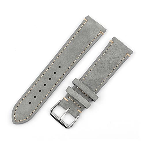 [EDVTSIHR] Suede Leather Watchband 18mm 20mm 22mm 24mm Vintage Handmade Stitching Strap for Men Women Watch Replacement Lasting 